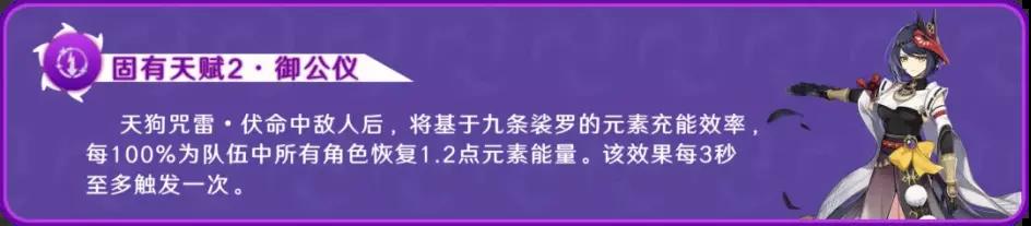 原神九条裟罗技能天赋命之座介绍