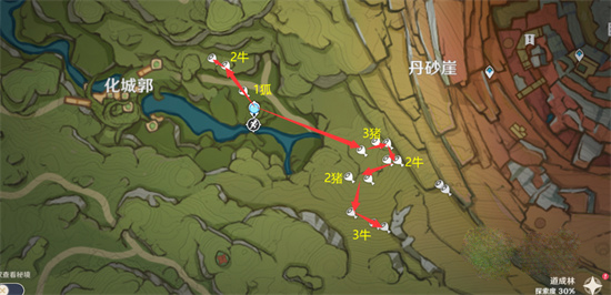 《原神》须弥地图兽肉速刷路线图