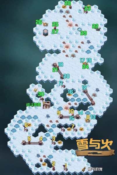 剑与远征雪与火怎么过通关路线图分享