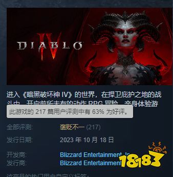 《暗黑4》Steam上线遇冷!在线人数还不到2000