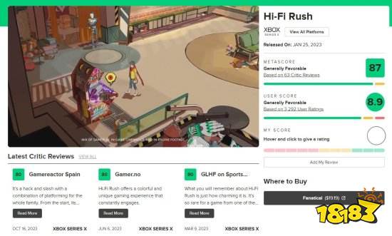 年度黑马 《Hi-Fi Rush》为2023年Xbox评分最高游戏